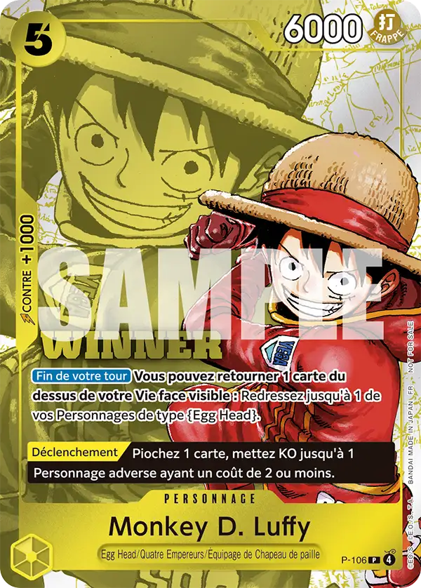Carte One Piece P-106 Monkey D. Luffy V3 | LorenZone