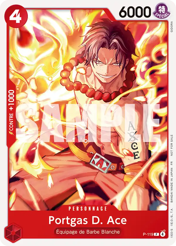 Carte One Piece P-119 Portgas D. Ace | LorenZone