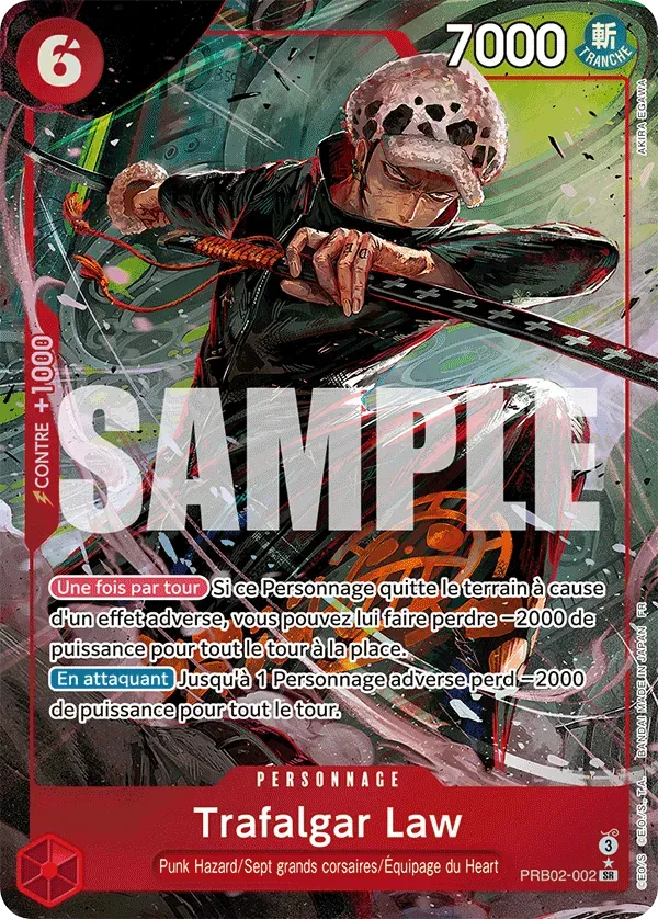 Carte One Piece PRB02-002 Trafalgar Law V2 | LorenZone