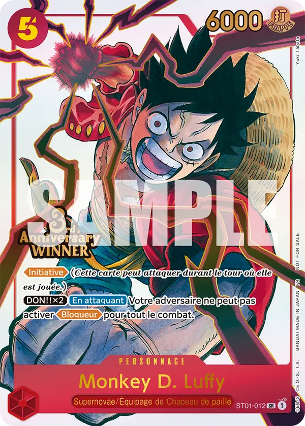 Carte One Piece ST01-012 Monkey D. Luffy V3 | LorenZone