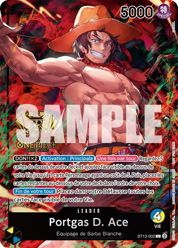 Carte One Piece ST13-002 Portgas D. Ace | LorenZone