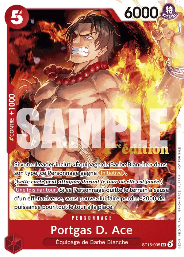 Carte One Piece ST15-005 Portgas D. Ace V2 | LorenZone