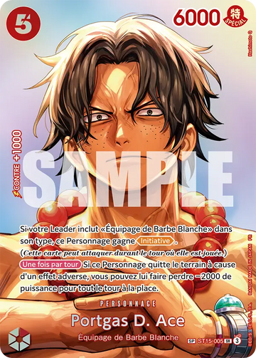 Carte One Piece Portgas D. Ace ST15-005 V4 - L'Heure de la Bataille Décisive