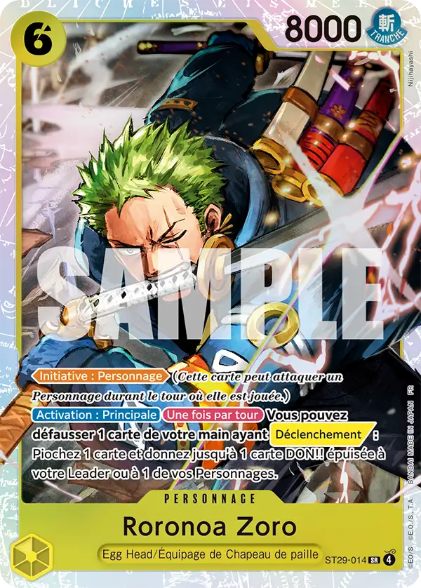 Carte One Piece ST29-014 Roronoa Zoro V1 | LorenZone