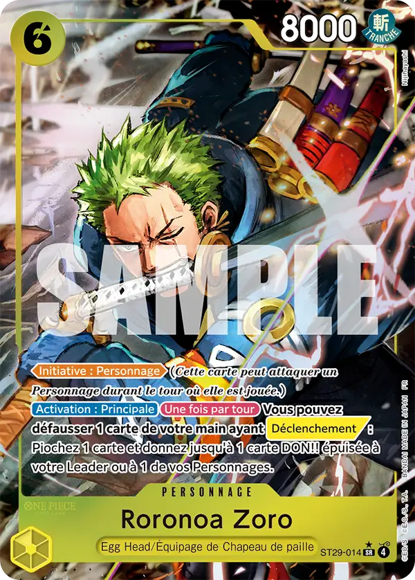 Carte One Piece ST29-014 Roronoa Zoro V2 | LorenZone