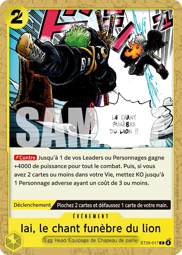 Carte One Piece ST29-017 Iai, le chant funebre du lion | LorenZone