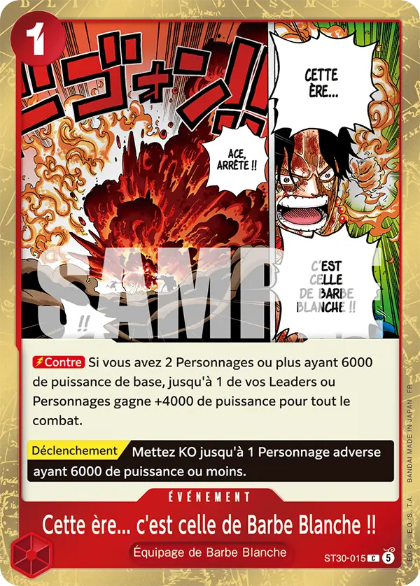Carte One Piece ST30-015 Cette ère... c'est celle de Barbe Blanche !! V1 | LorenZone