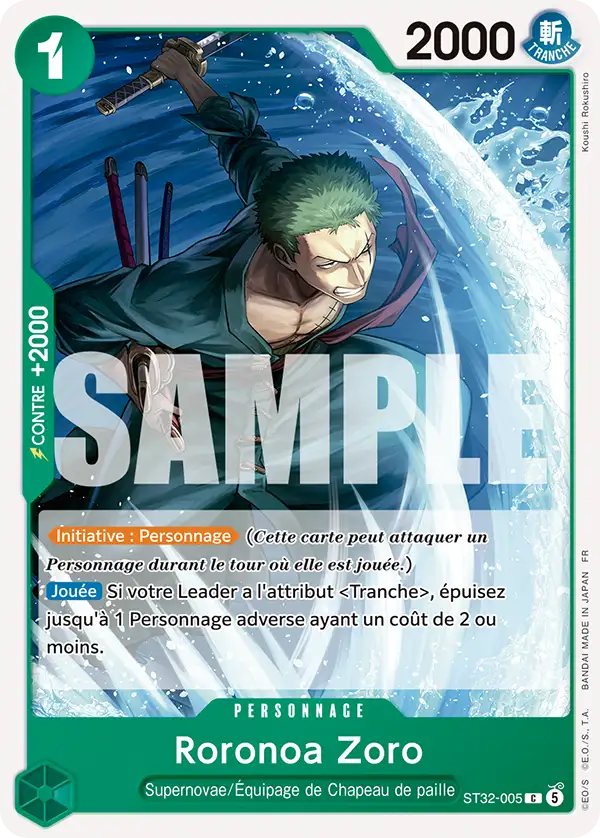 Carte One Piece ST32-005 Roronoa Zoro | LorenZone