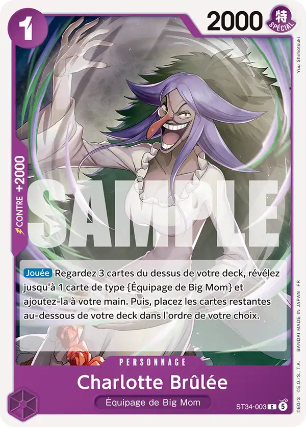 Carte One Piece ST34-003 Charlotte Brûlée | LorenZone