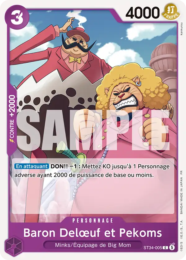 Carte One Piece ST34-005 Baron Delœuf et Pekoms | LorenZone