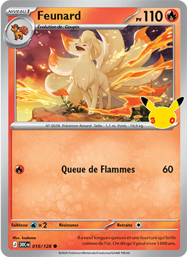 Carte Pokemon 010/128 Feunard | LorenZone