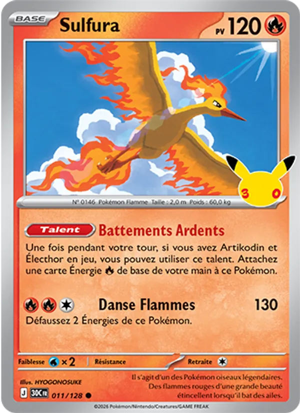 Carte Pokemon 011/128 Sulfura | LorenZone