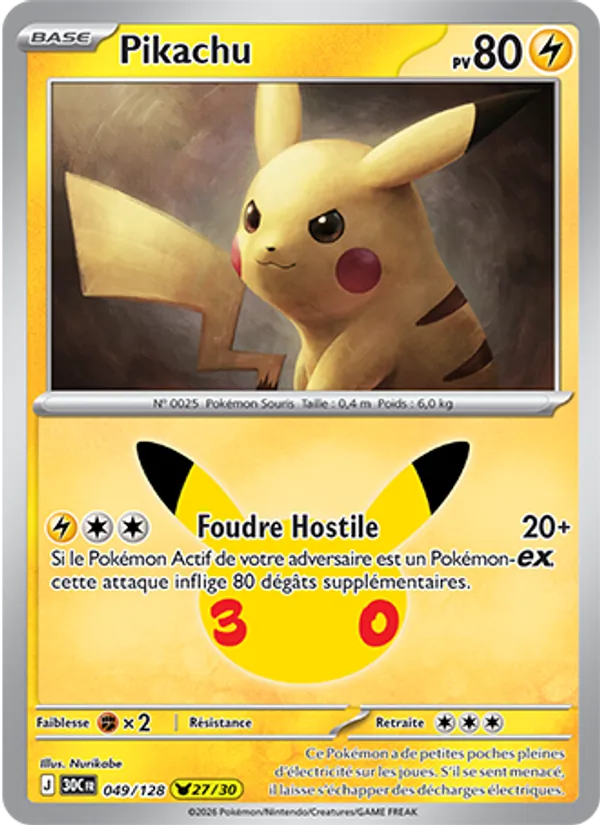 Carte Pokemon 049/128 Pikachu | LorenZone