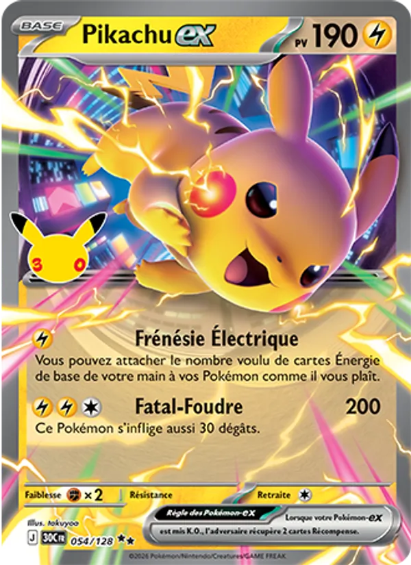 Carte Pokemon 054/128 Pikachu-ex | LorenZone