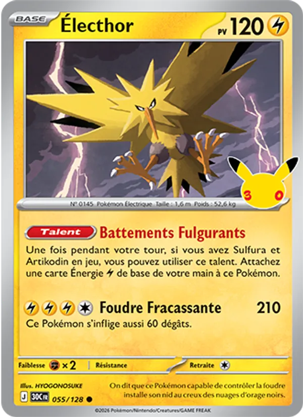 Carte Pokemon 055/128 Électhor | LorenZone