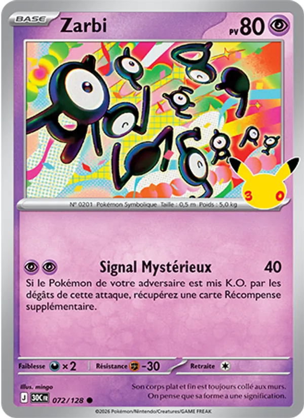 Carte Pokemon 072/128 Zarbi | LorenZone