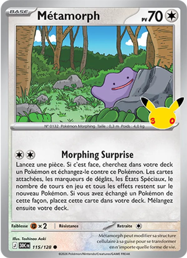 Carte Pokemon 115/128 Métamorph | LorenZone