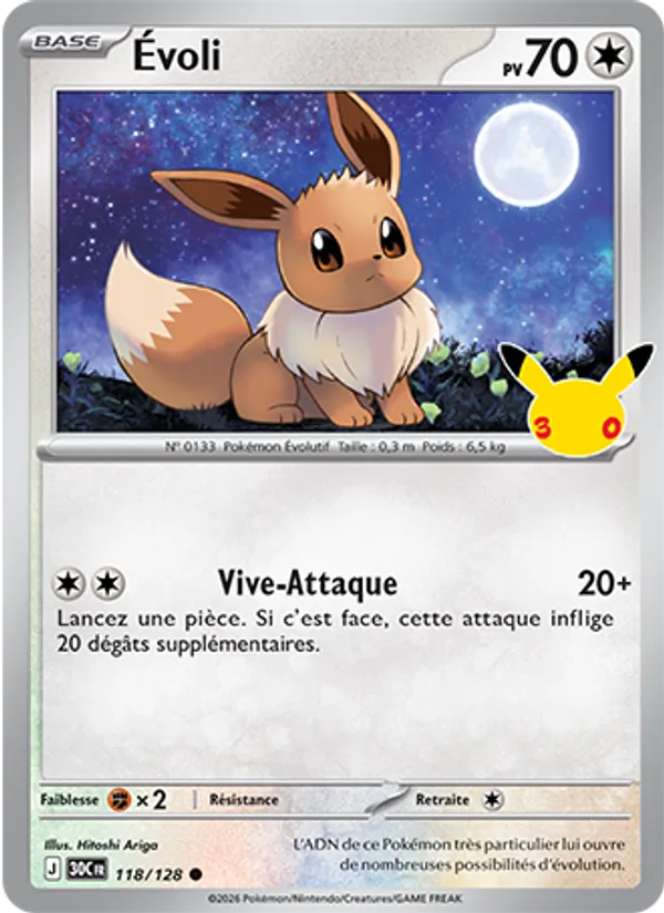 Carte Pokemon 118/128 Évoli | LorenZone