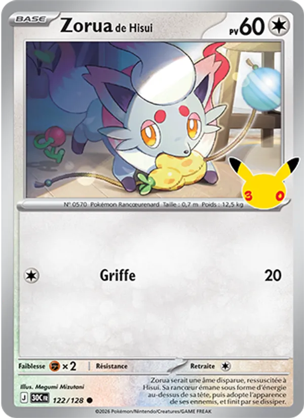 Carte Pokemon 122/128 Zorua de Hisui | LorenZone