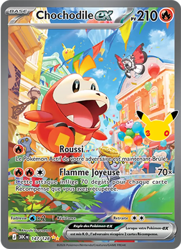 Carte Pokemon 147/128 Chochodile-ex Illustration Spéciale Rare | LorenZone