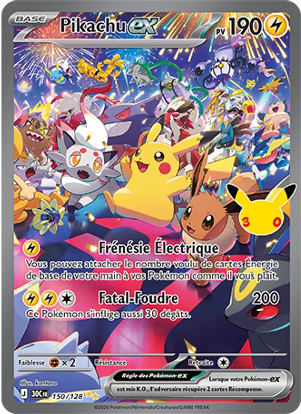 Carte Pokemon 150/128 Pikachu-ex Illustration Spéciale Rare | LorenZone