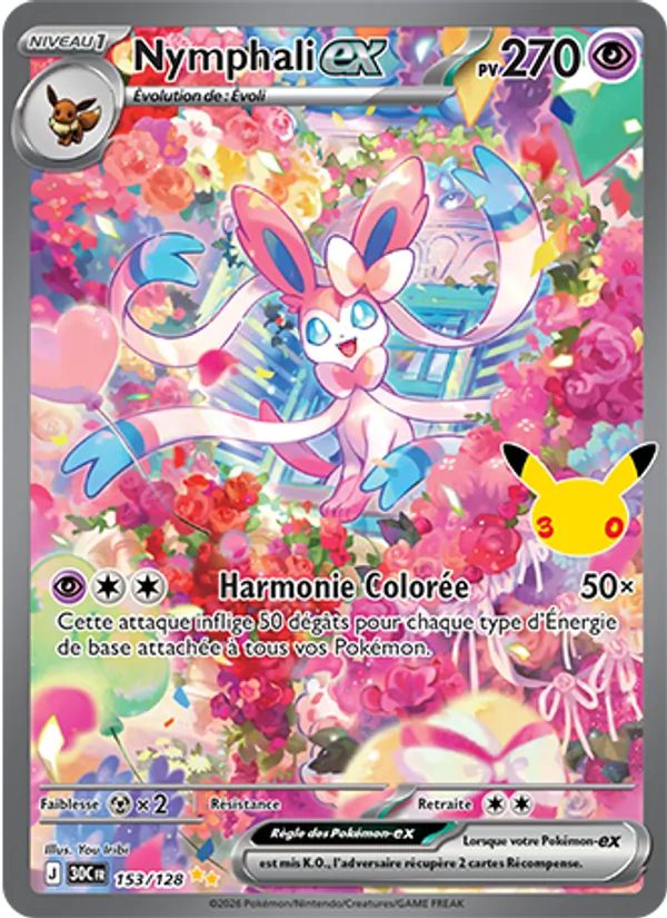Carte Pokemon 153/128 Nymphali-ex Illustration Spéciale Rare | LorenZone