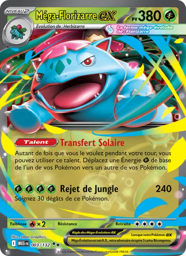 Carte Pokemon 003/132 Méga-Florizarre-ex Holo | LorenZone