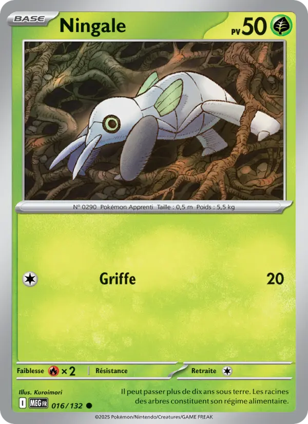 Carte Pokemon 016/132 Ningale Reverse | LorenZone