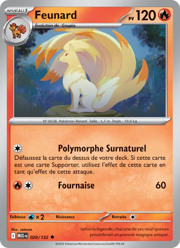 Carte Pokemon 020/132 Feunard Reverse | LorenZone