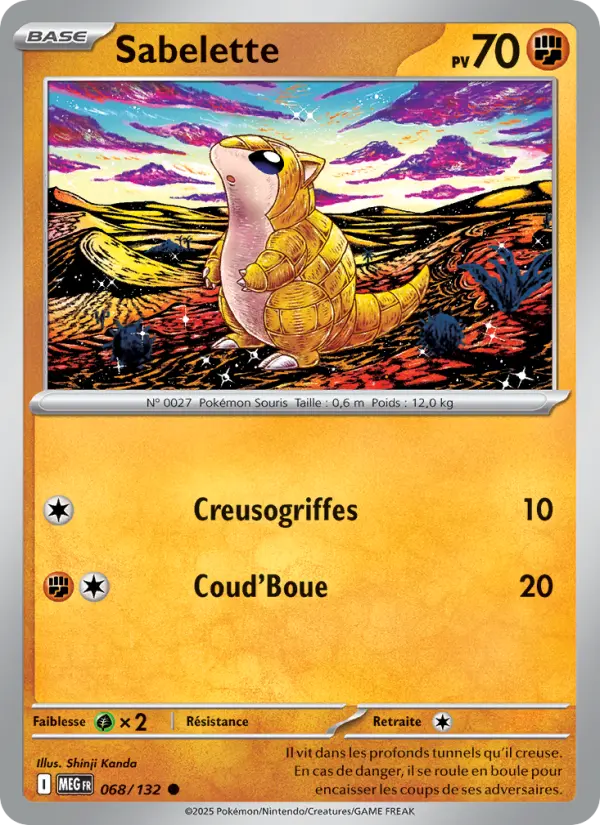 Carte Pokemon 068/132 Sabelette Reverse | LorenZone