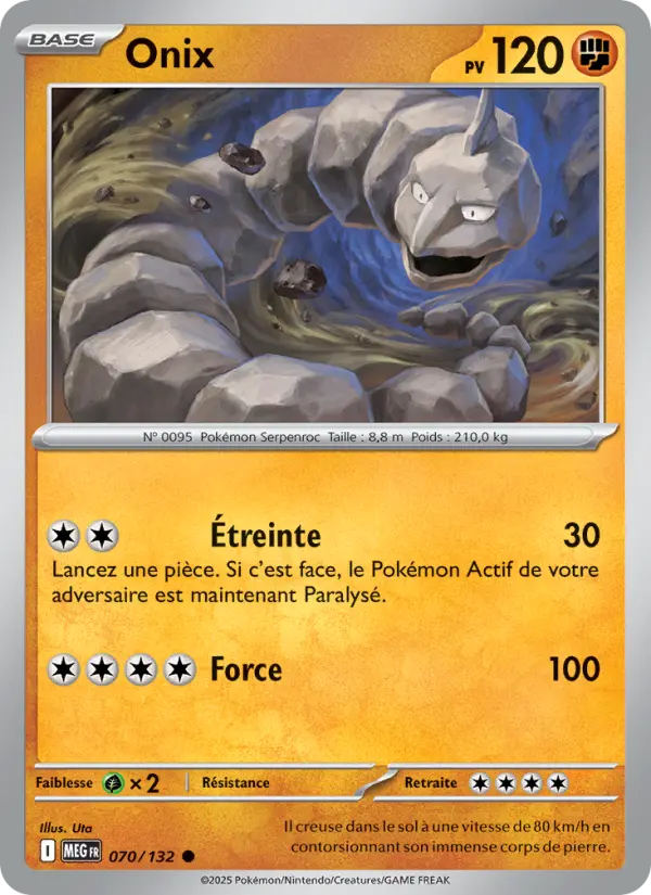 Carte Pokemon 070/132 Onix Reverse | LorenZone