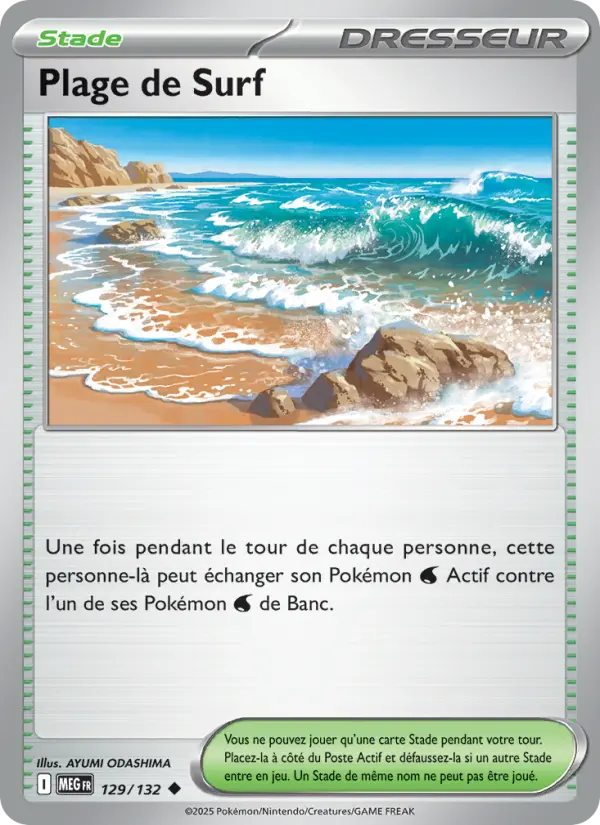 Carte Pokemon 129/132 Plage de Surf Reverse | LorenZone