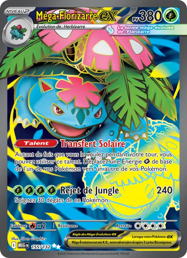 Carte Pokemon 155/132 Méga-Florizarre-ex Holo | LorenZone