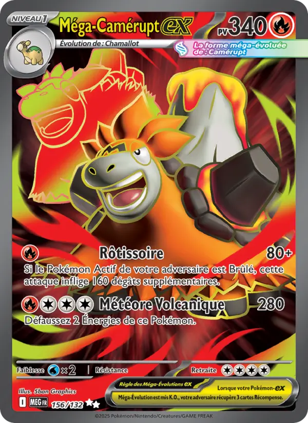 Carte Pokemon 156/132 Méga-Camérupt-ex Holo | LorenZone