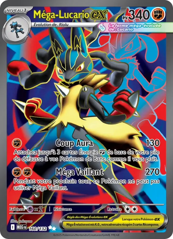 Carte Pokemon 160/132 Méga-Lucario-ex Holo | LorenZone