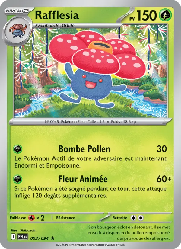 Carte Pokemon 003/094 Rafflesia Reverse | LorenZone