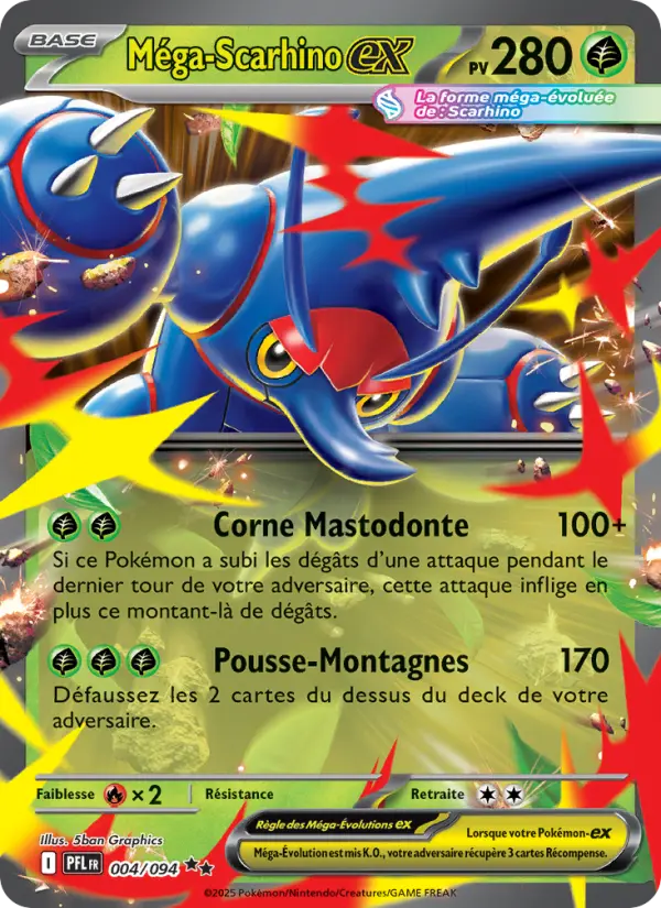 Carte Pokemon 004/094 Méga-Scarhino-ex Holo | LorenZone