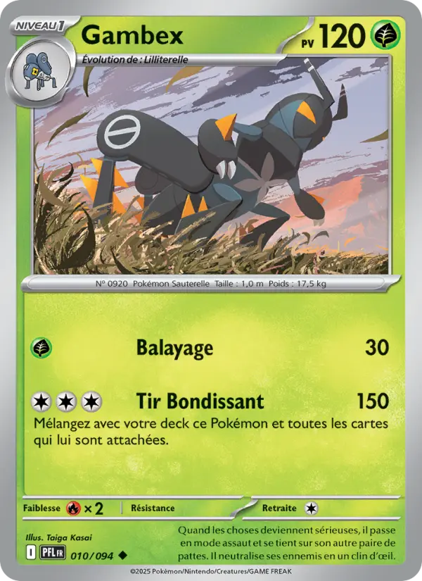 Carte Pokemon 010/094 Gambex Reverse | LorenZone