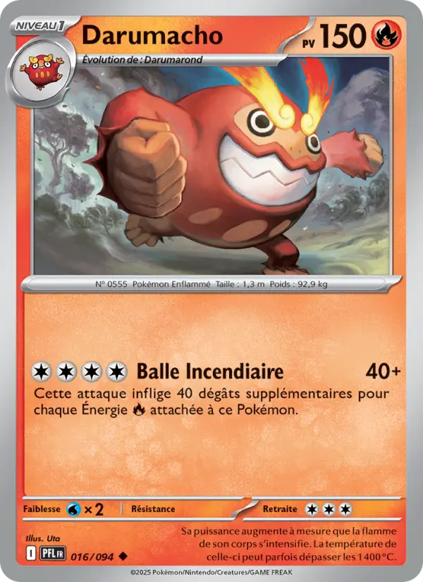 Carte Pokemon 016/094 Darumacho Reverse | LorenZone