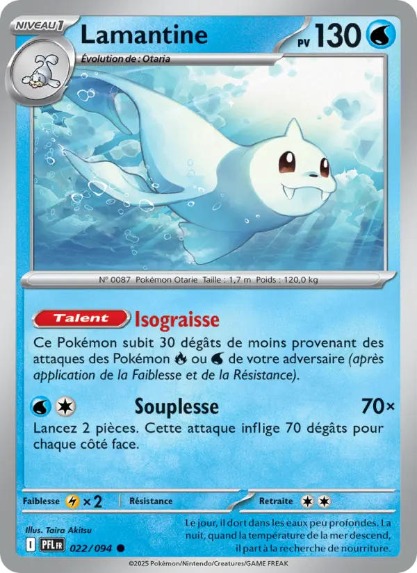 Carte Pokemon 022/094 Lamantine Reverse | LorenZone