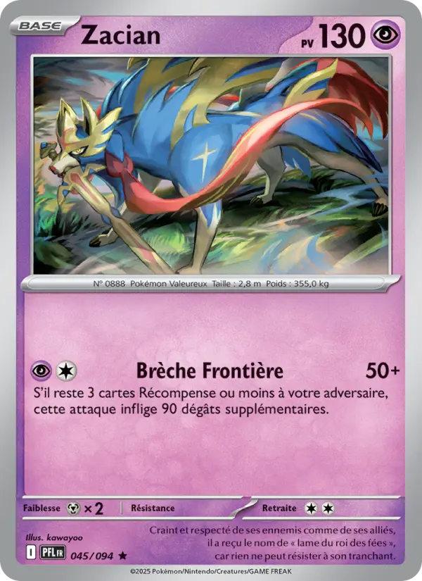 Carte Pokemon 045/094 Zacian Reverse | LorenZone
