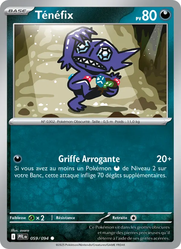 Carte Pokemon 059/094 Ténéfix Reverse | LorenZone