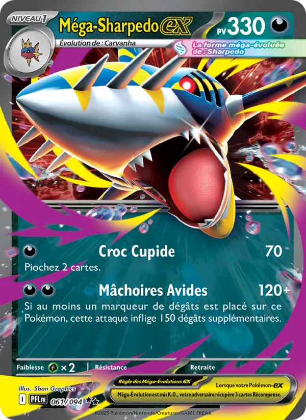 Carte Pokemon 061/094 Méga-Sharpedo-ex Holo | LorenZone