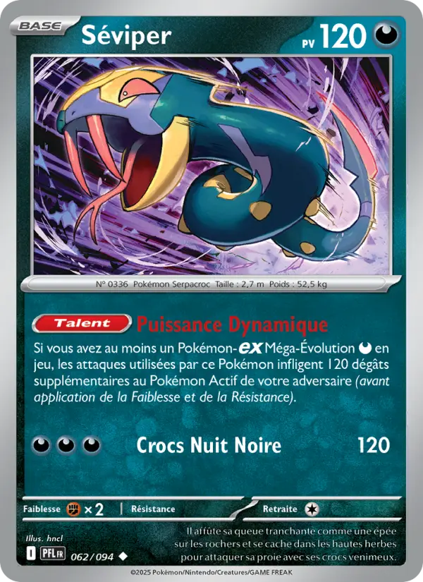 Carte Pokemon 062/094 Séviper Reverse | LorenZone