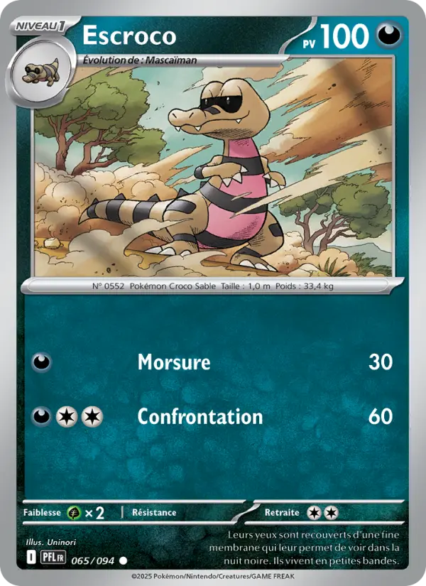 Carte Pokemon 065/094 Escroco Reverse | LorenZone