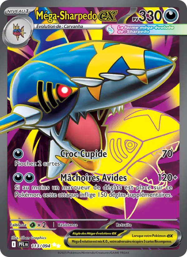 Carte Pokemon 113/094 Méga-Sharpedo-ex Holo | LorenZone