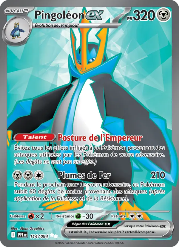 Carte Pokemon 114/094 Pingoléon-ex Holo | LorenZone