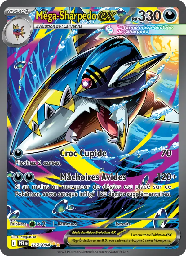 Carte Pokemon 127/094 Méga-Sharpedo-ex Illustration Spéciale Rare | LorenZone