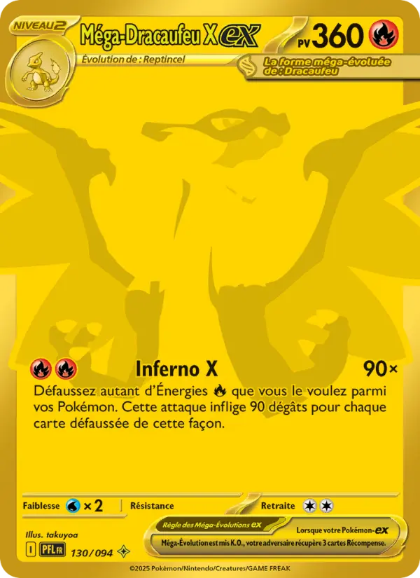 Carte Pokemon 130/094 Méga-Dracaufeu X-ex Hyper Rare | LorenZone