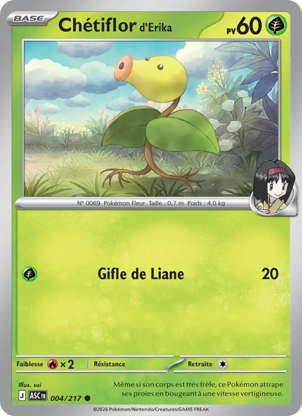Carte Pokemon 004/217 Chétiflor d'Erika Reverse | LorenZone